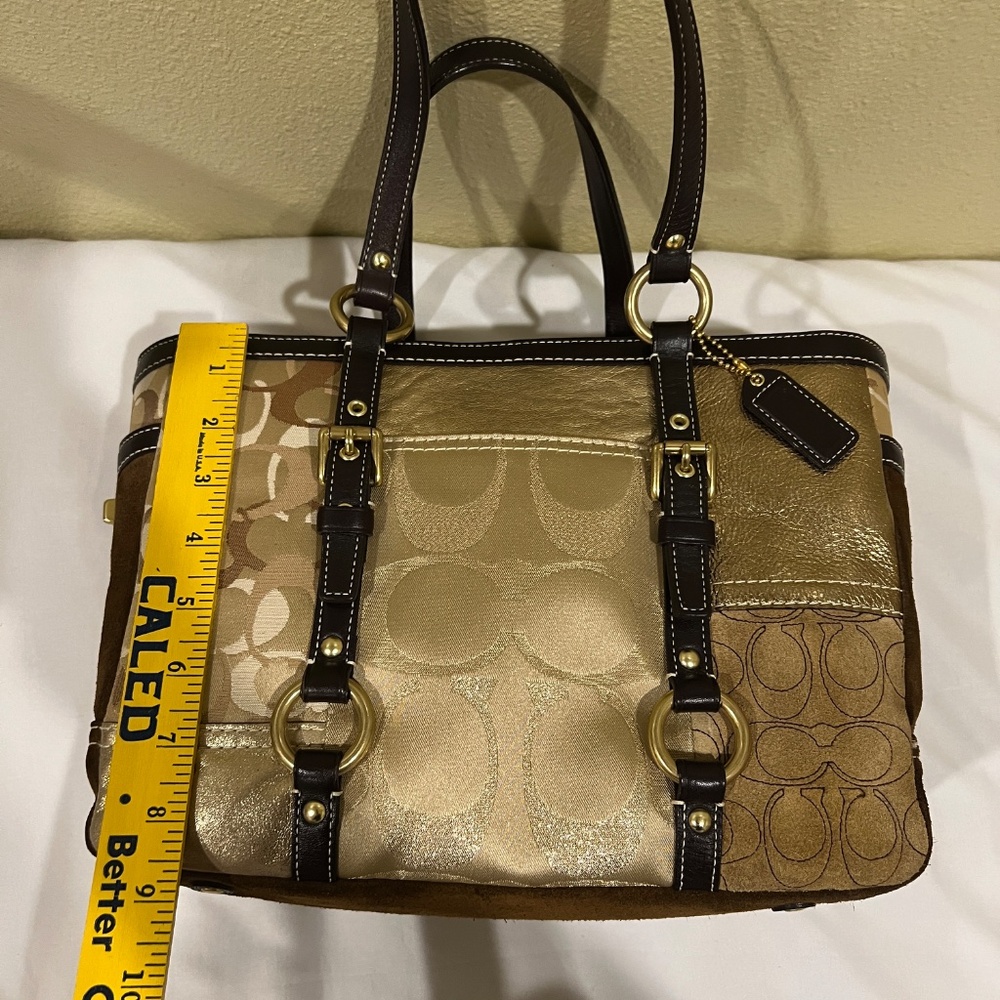 COACH Signature Multicolor Patchwork Tote/Shoulder Shopper Bag - Picture 16 of 16